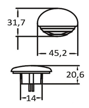 Eingebaute LED-Orienterungsleuchte, weiß Lumen: 5