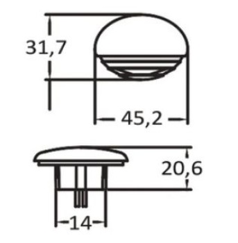 Eingebaute LED-Orienterungsleuchte, verchromt Lumen: 15 - Zusatzbild 1
