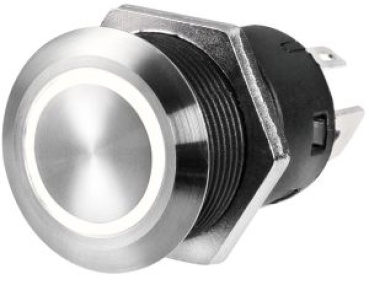 FLAT VA-Stahl Schalter (ON)-OFF 24 V blau