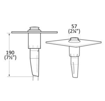 Integrierte Dusche WHALE Twist Mk2, 190 × 57 mm, Weiß