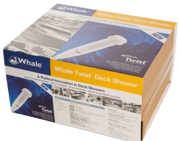 Integrierte Dusche WHALE Twist Mk2, 150 × 120 mm, Weiß