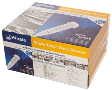 Integrierte Dusche WHALE Twist Mk2, 150 × 120 mm, Weiß