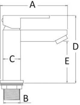 Niedriger Badewannenmischer "Square"