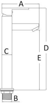 Hohe Mischbatterie "Square"