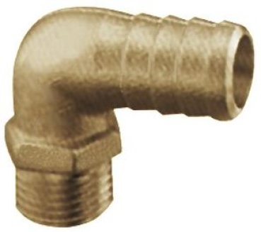 90° Schlauchanschluss aus Messing 3/4" 20 mm