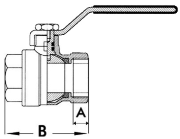 Kugelhahn Messing vernickelt 2"