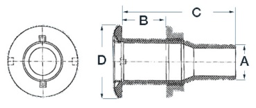 Borddurchlass 1"1/2 m. Rückschlagventil Schlauch