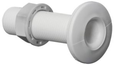 Borddurchlass m. Gewinde Kunststoff weiß 1/2"
