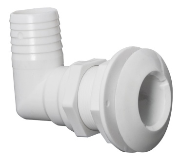 Borddurchlass 90°  Kunststoff weiß 1"1/2 x 38 mm