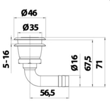 Tanklüfter VA, bündig, 90° Schlauchanschluss