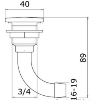 Full Flush Tanklüfter 90° Ø 19mm