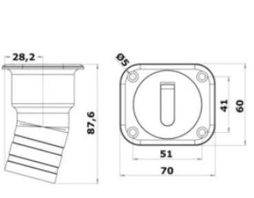 Square Waste kurz 38 mm