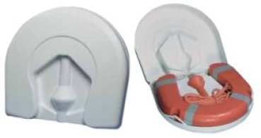 Hufeisenring-Rettungsring mit Zubehör und Zulassung, weiß