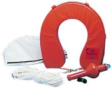 Hufeisen- Rettungsring komplett mit Hülle, blau