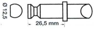 Ruderdolle Kunstoff/Messing 12,5 x 26,5 mm f.  E6608015