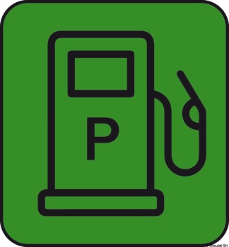 Aufkleber für den Kraftstofftank (Bogen mit 10 Logos) 25x27mm