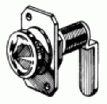 Drehverschlußriegel Messing, vernickelt 16 mm