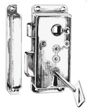 Schloß Messing, verchromt LX innen 110x45 mm