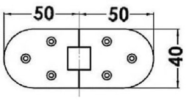 Präzisions-Mikroguss-Scharnier, Drehwinkel 180°, 100 x 40 mm