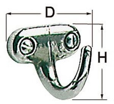 Haken Edelstahl, poliert 25x25 mm