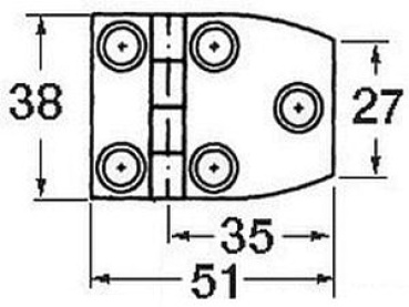 Scharnier trapezförmig 51x38mm