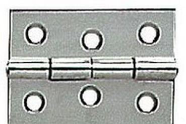 Rechteckiges Scharnier VA-Stahl, hochglan 60x40 mm