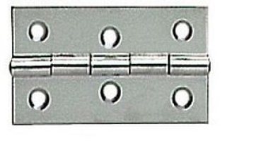 Rechteckiges Scharnier VA-Stahl, hochglan 75x40 mm