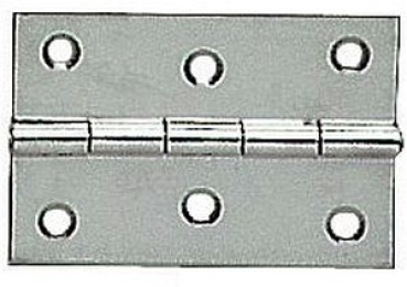 Rechteckiges Scharnier VA-Stahl, hochglan 75x50 mm