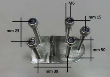 Scharnier A 95° AISI316 76x40 mm