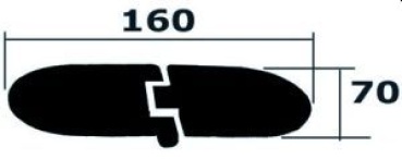 Scharnier C 95° AISI316 160x70 mm