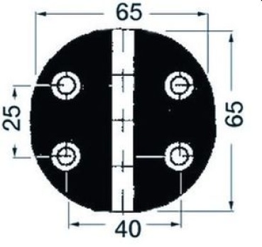Scharnier A 95° AISI316 65x65 mm