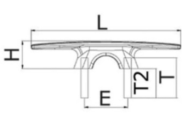 Black Aero Klampe aus schwrzem Eloxal 158 mm