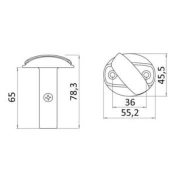 Dome Miniaturklampe, versenkbar 52 x 46 mm