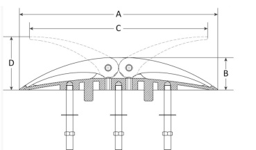 WING Poller, abwendbar AISI316 280x44 mm