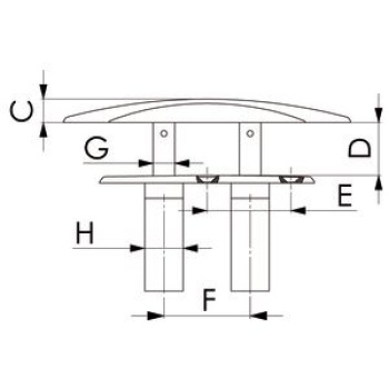 Ghost II Klampe, versenkbar 160mm VA-Stahl poliert