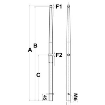 Relingstütze AISI 316 740 mm