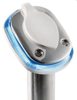 Sockel mit LED 12V für Angelrutenhalter