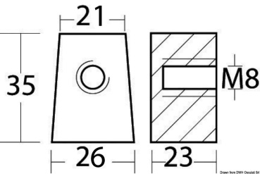 Fußanodeanode aus Magnésium f. Yamaha 30/60 PS - Zusatzbild 1