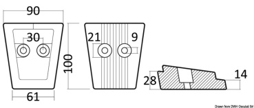 Fußanode aus Zink Volvo 63 x 91 mm - Zusatzbild 1