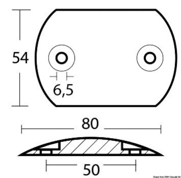 Zink-Plattenanode gewölbt 80x55 mm - Zusatzbild 1