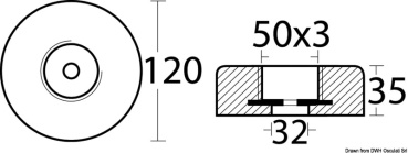 Magnesiumanode m. versenkbarer Halterung Ø 120 mm - Zusatzbild 1