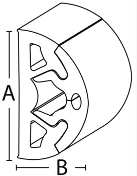 BINO Profilleiste Endstück, grau 90 mm