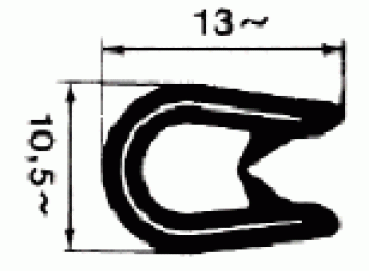 PVC-Profil, halbflexibel gebunden schwarz 1,5x4 mm