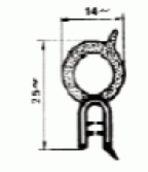 PVC-Profil, armiert zum Umsäumen schwarz 2-4mm 50m