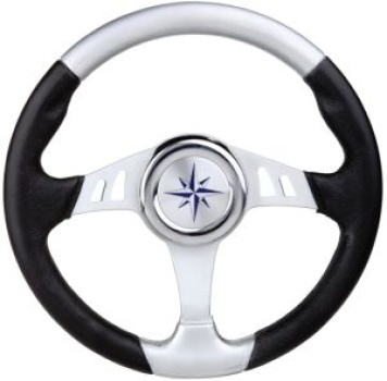 Steuerrad, schwarz/silber 350 mm