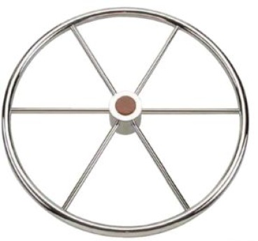 6-Speichensteuerrad VA-Stahl,hochglanzpol. 700 mm