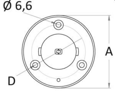 Einbaubuchse 108mm, Karbongestänge Ø 50 mm