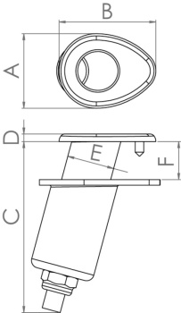 Befestigungsbuchse aus Edelstahl für Mickey-System, Ø52mm