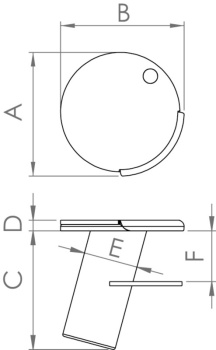 Befestigungsbuchse aus Edelstahl für Mickey-System, Ø58mm