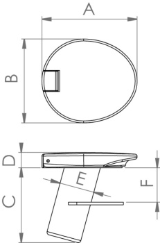 Befestigungsbuchse aus Edelstahl für Mickey-System, Ø69mm